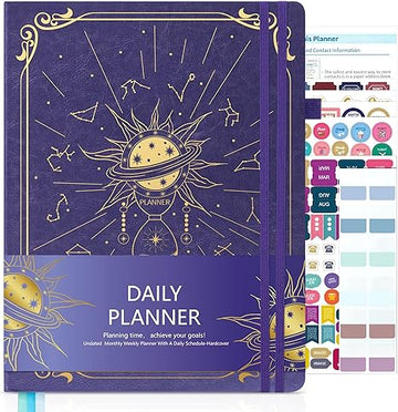 Ospelelf Undated Daily Planner Weekly Monthly Hourly Planners 12 Months Productivity Aesthetic Journey