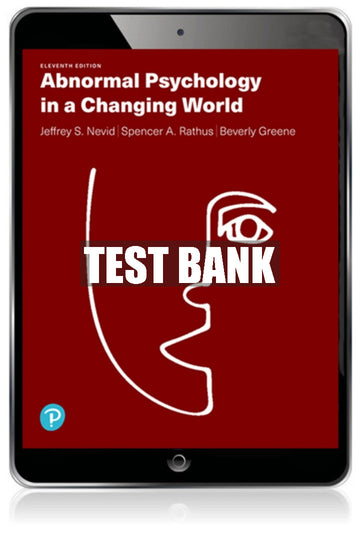Test Bank Abnormal Psychology in a Changing World 11th Edition