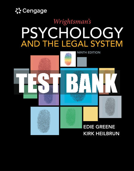 Test Bank Wrightsman's Psychology and the Legal System